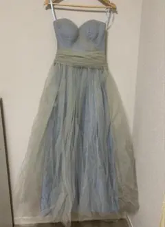ブルーグレーのロングドレス