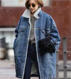 デニムジャケット★デニムコート★Gジャン★裏ボア★デニムジャケットブルゾン