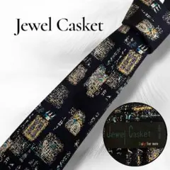 【即日発送‼️】Jewel Casket 総柄ネクタイ ネイビー シルク 個性派
