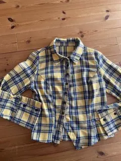 SHEIN チェックシャツ イエロー