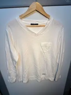 AZUL by moussy ホワイト Vネック ロンt