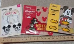 アイロン接着 ワッペン & 上履きタグ ミッキー ３セット