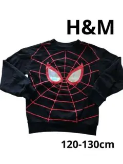 H&M★120～130cm★スパイダーマン トレーナー 黒 赤エイチアンドエム