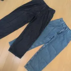 GU 2本セット　デニムツータックバギースラックス　 Mサイズ