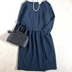 アーバンリサーチドアーズ　レイヤードワンピース　紺　卒業　入学　食事会　二次会