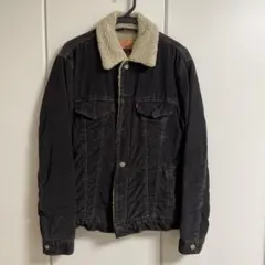 Levi's ボア襟付き ブラックデニムジャケット M