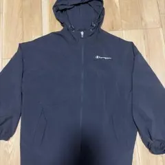 Champion 黒 ナイロンジャケット フード付き