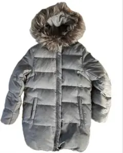 BACK NUMBER グレーファーフード付きダウンコート　ジャケット L