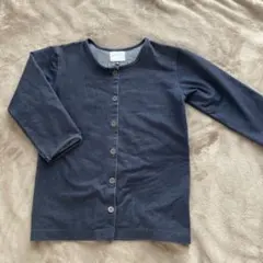 アルカカマarkakama デニム色カーディガン ７部袖春夏に130140cm