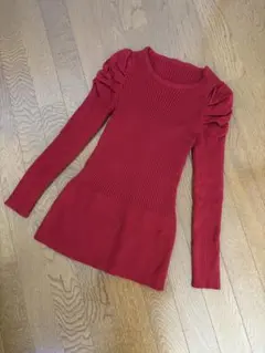 パフスリーブ 赤