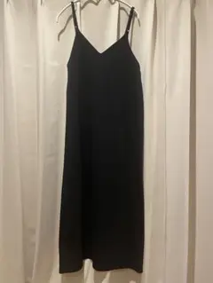 リエディ　ジョーゼットポンチロング　キャミワンピース　ブラック