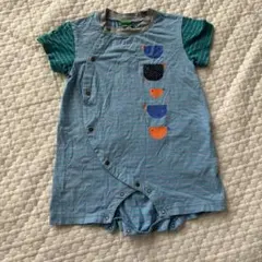 RAG MART カラフル鳥デザインロンパース 80