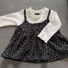 【美品】子供用 ハート柄薄手ロングTシャツ 80cm