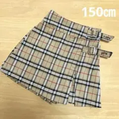 ピンクラテ　チェック柄キュロット　パンツ　150(xs)