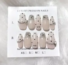 現品 ネイルチップ ワンホン 韓国 量産型 ドット フレンチガーリー スナ系