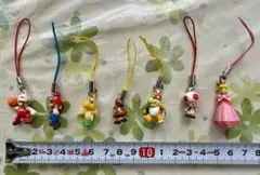 スーパー マリオ ミニキャラクター キーホルダー ストラップ ７個セット
