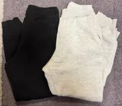 ユニクロ　140 裏起毛　暖パン　ズボン　ボアスウェットパンツ　ブラック グレー