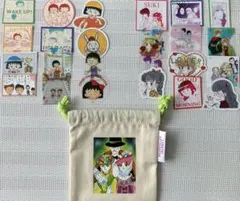 りぼん70周年×3COINSコラボ　ルナティック巾着袋　他ステッカー24枚