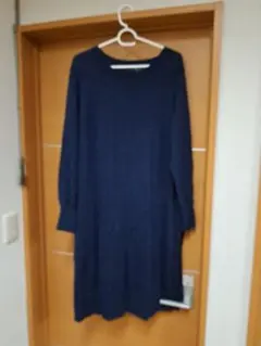 ru ネイビー 3L ニットワンピース