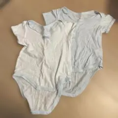 ブルー系　メッシュボディスーツ 2枚セット　西松屋