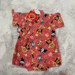 【新品】タグ付き　アンパンマン 甚平 赤　レッド　70〜80