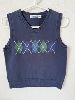 たまご様専用familiar アーガイル柄 ニットベスト