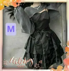 アシンメトリーのショート丈トップスが可愛い❣️トップス付きティアードワンピース