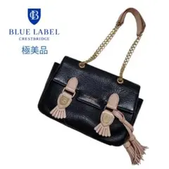 極美品 クレストブリッジ ショルダーバッグ ゴールドチェーン レザー シボ革 黒のサムネイル
