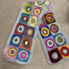 ハンドメイド グラニースクエア マフラー