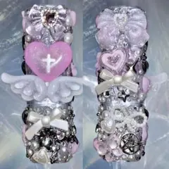 IQOSケースデコ イルマデコ 水色 透明 ウルウル 天使界隈 チェーン付き
