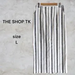 美品☆ THE SHOP TK ストライプ タイトスカート L ロング•マキシ丈のサムネイル
