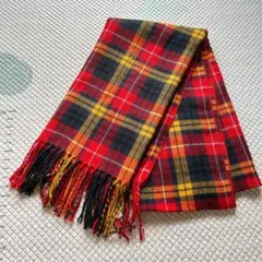 タータンチェック マフラー 赤・紺・黄色・緑
