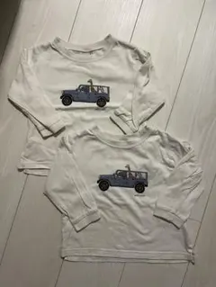 プティマイン　長袖トップス　ロンT　90サイズ　2枚セット　双子　保育園