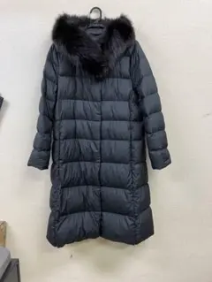 UNIQLOユニクロ　ファーフード付きブラックロングダウンコート
