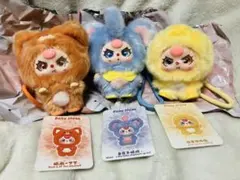 babythree(ベイビースリー)ミニハグ3個セット(キツネ、ゾウ、アヒル)