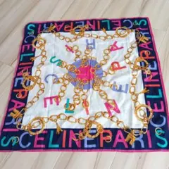 CELINE チェーンデザイン大判ハンカチ