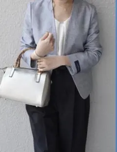 【値下げ】SHIPS ANGELICOノーラペルジャケット　ブルー