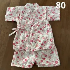 くろわっさんす べべ 甚平 80 女の子 花柄