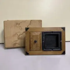 E-1 昭和レトロ 長火鉢型卓上灰皿 鋳物 鉄器 ヴィンテージ 古道具