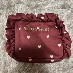 gelato pique ハート柄 フリル ポーチ ボルドーのサムネイル