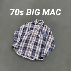 いなたい 雰囲気抜群 size L ブルー 70s BIGMAC ネルシャツ