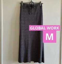 GLOBAL WORK スカート ロングスカート ストレッチ ウエストゴム M