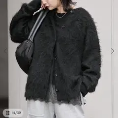 試着のみ美品 ジャーナルスタンダード レースヘム クルーネックシアーロングT 黒