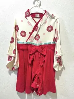 袴ロンパース 80 女の子 初節句 ひな祭り お正月 和装 ベビー
