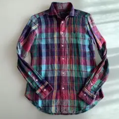 Polo Ralph Lauren マドラスチェックリネンシャツXS
