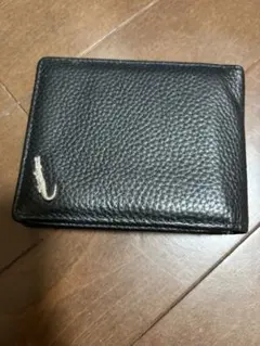 CROCODILE 二つ折り財布 ブラック レザー　ボタン無し
