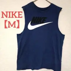 NIKE【M】ビッグロゴ ノースリーブTシャツ ネイビー カットオフ