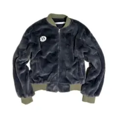 ファージャケット 厚手 ダークブルー カーキ ふわふわ ユニセックス