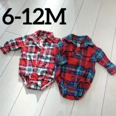 ベビー服 ロンパース チェック柄 OshKosh セット6-12Mのサムネイル