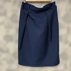 ネイビー ストライプ ひざ丈スカートのサムネイル